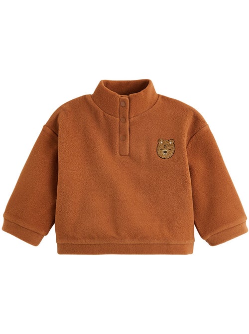 Sweat-shirt bébé en polaire moka - Kiabi Sweat-shirt bébé en polaire moka - Kiabi