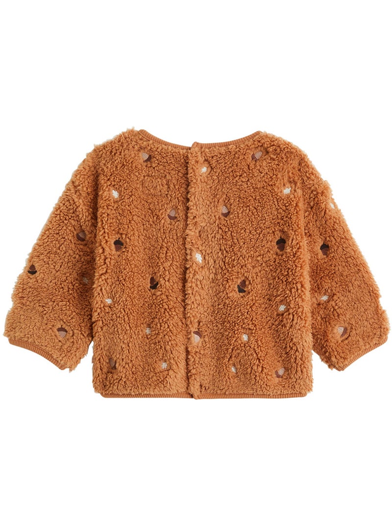 Sweat-shirt bébé en sherpa caramel Marron - Kiabi