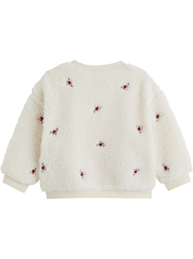 Sweat-shirt bébé en sherpa cléo Beige clair - Kiabi