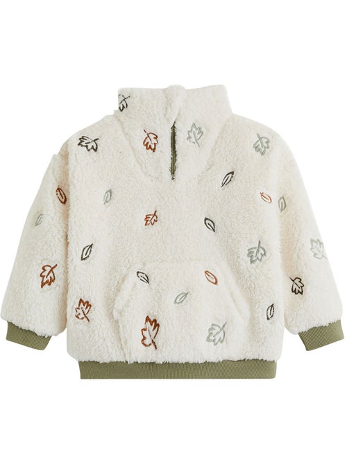 Sweat-shirt bébé en sherpa ginkgo - Kiabi