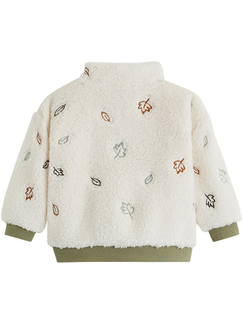 Sweat-shirt bébé en sherpa ginkgo Ecru - Kiabi