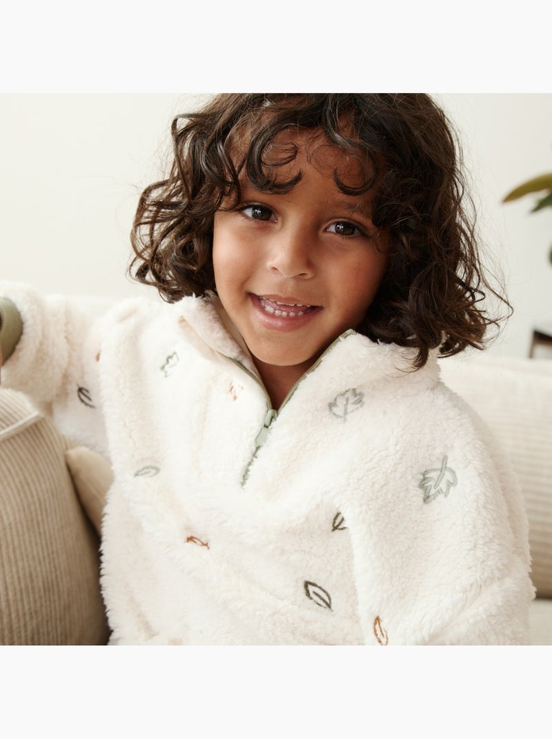 Sweat-shirt bébé en sherpa ginkgo Ecru - Kiabi