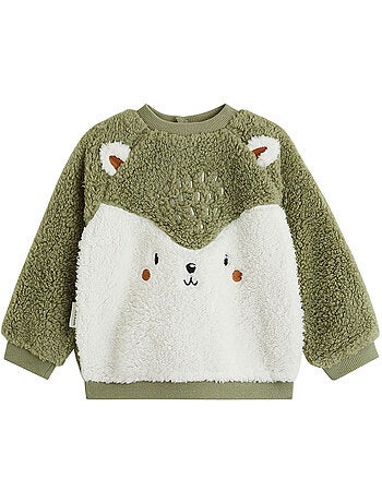 Sweat-shirt bébé en sherpa ginkgo