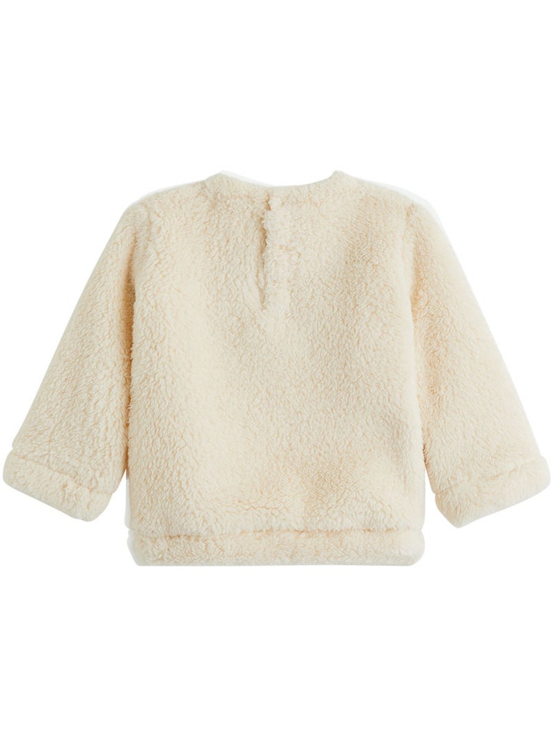 Sweat-shirt bébé en sherpa grace Beige clair - Kiabi