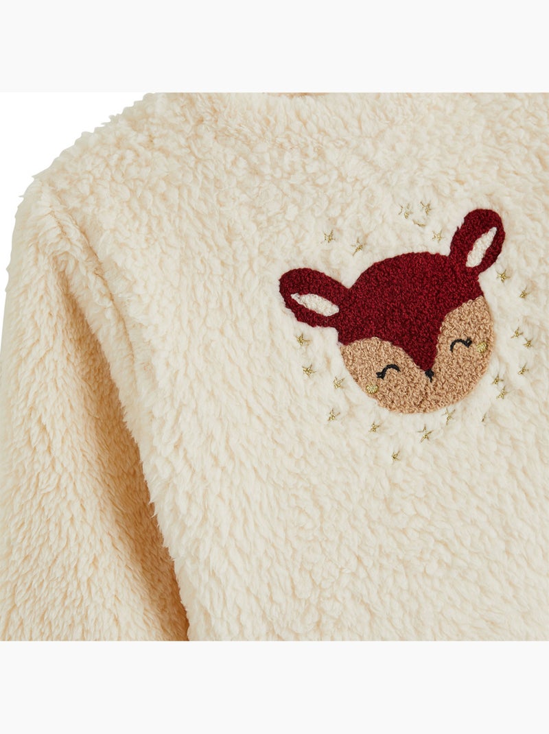 Sweat-shirt bébé en sherpa grace Beige clair - Kiabi