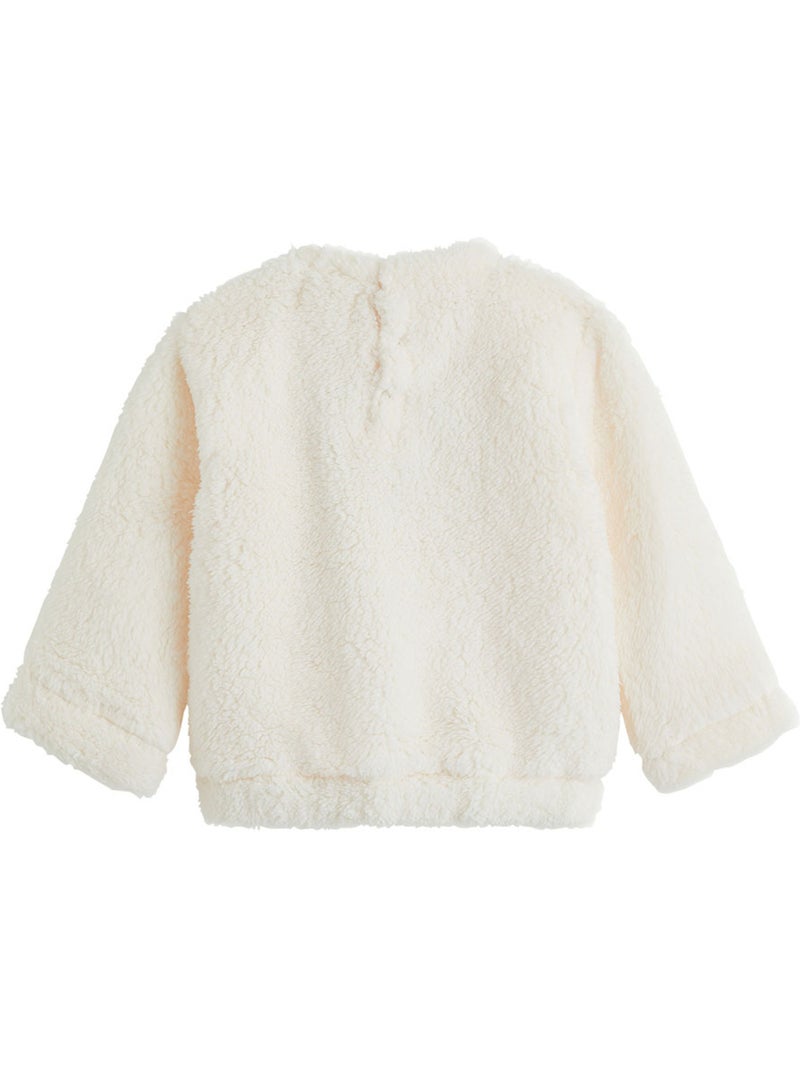 Sweat-shirt bébé en sherpa oslo Ecru - Kiabi