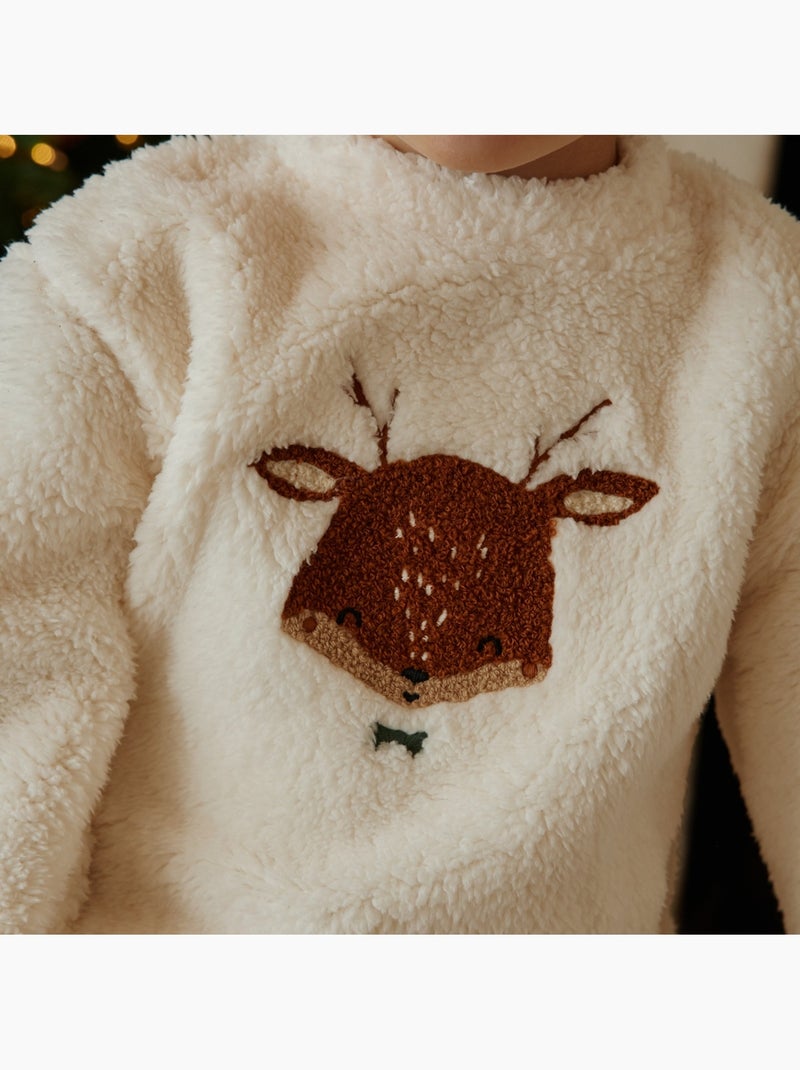 Sweat-shirt bébé en sherpa oslo Ecru - Kiabi
