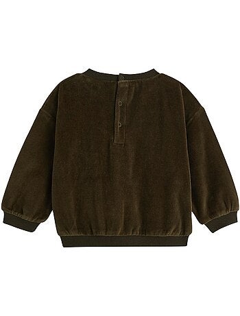 Sweat-shirt bébé en velours ginkgo