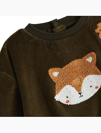 Sweat-shirt bébé en velours ginkgo