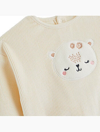 Sweat-shirt bébé en velours neige