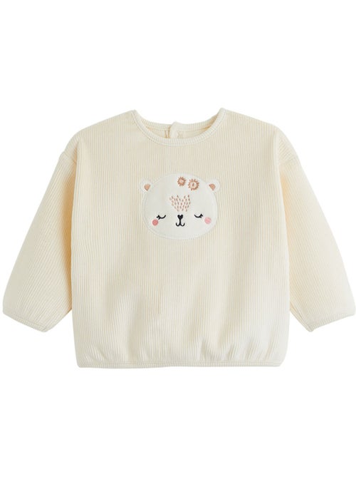Sweat-shirt bébé en velours neige - Kiabi Sweat-shirt bébé en velours neige - Kiabi