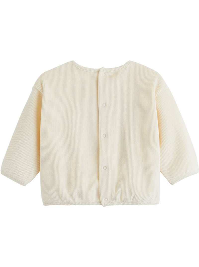 Sweat-shirt bébé en velours neige Ecru - Kiabi