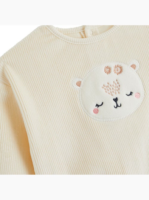 Sweat-shirt bébé en velours neige - Kiabi Sweat-shirt bébé en velours neige - Kiabi