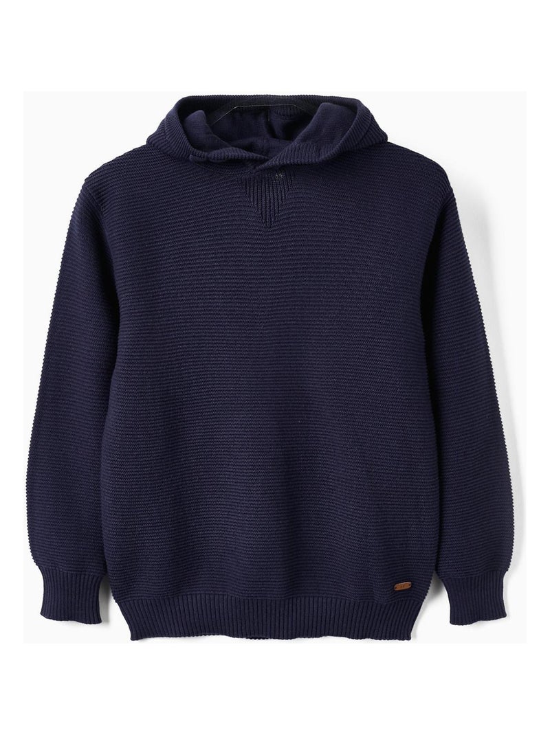 Sweat-shirt bleu foncé à capuche à manches longues pour garçon ATLANTIC COMPANY Bleu - Kiabi