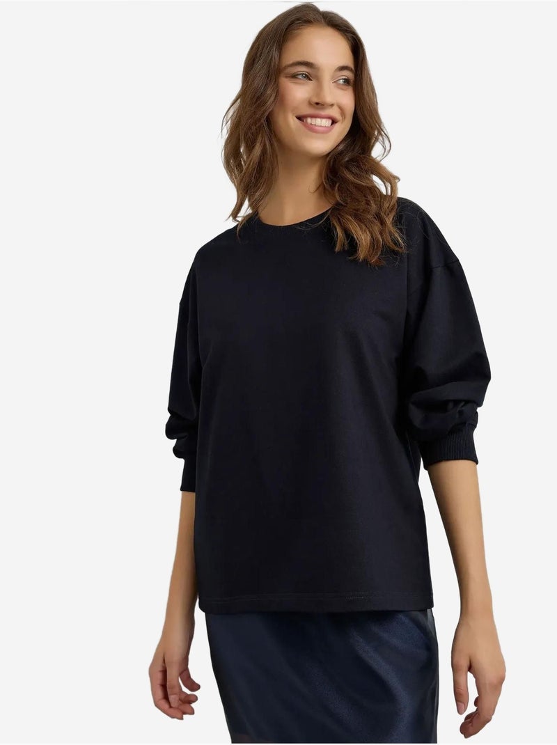 Sweat-shirt bleu marine Bleu - Kiabi