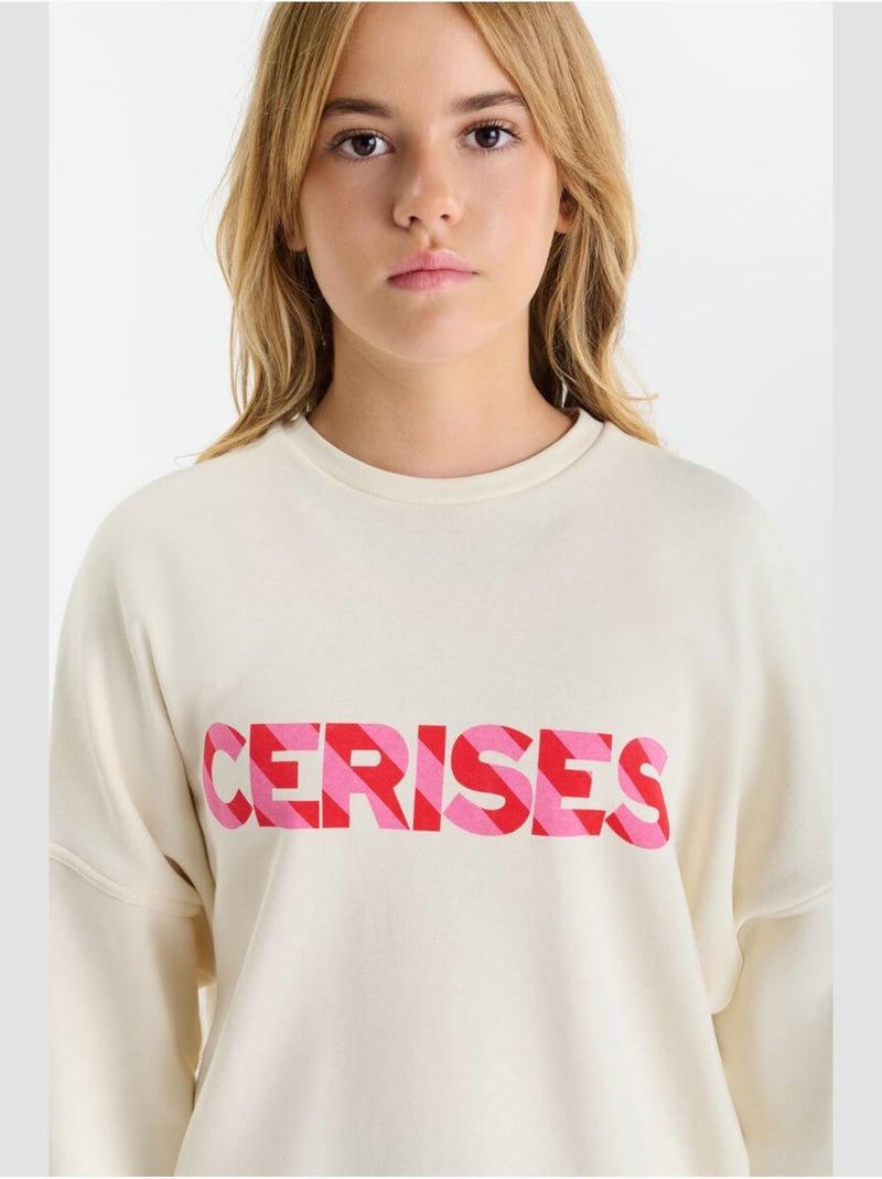 Sweat-Shirt BRADIGI 'Le Temps Des Cerises' Beige - Kiabi