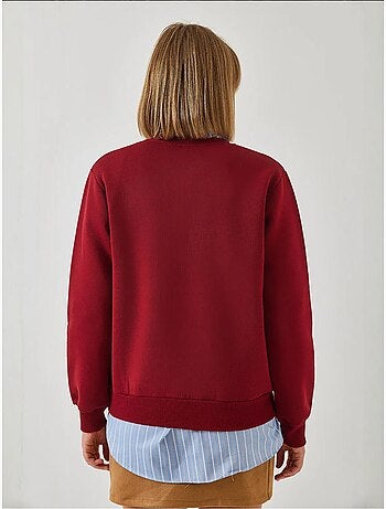 Sweat-shirt brodé à trois fils bianco lucci