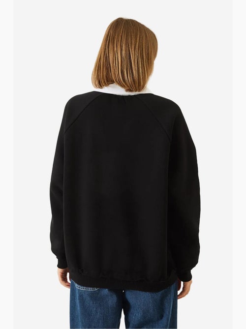 Sweat-shirt brossé à trois épaisseurs et col polo bianco lucci - Kiabi Sweat-shirt brossé à trois épaisseurs et col polo bianco lucci - Kiabi