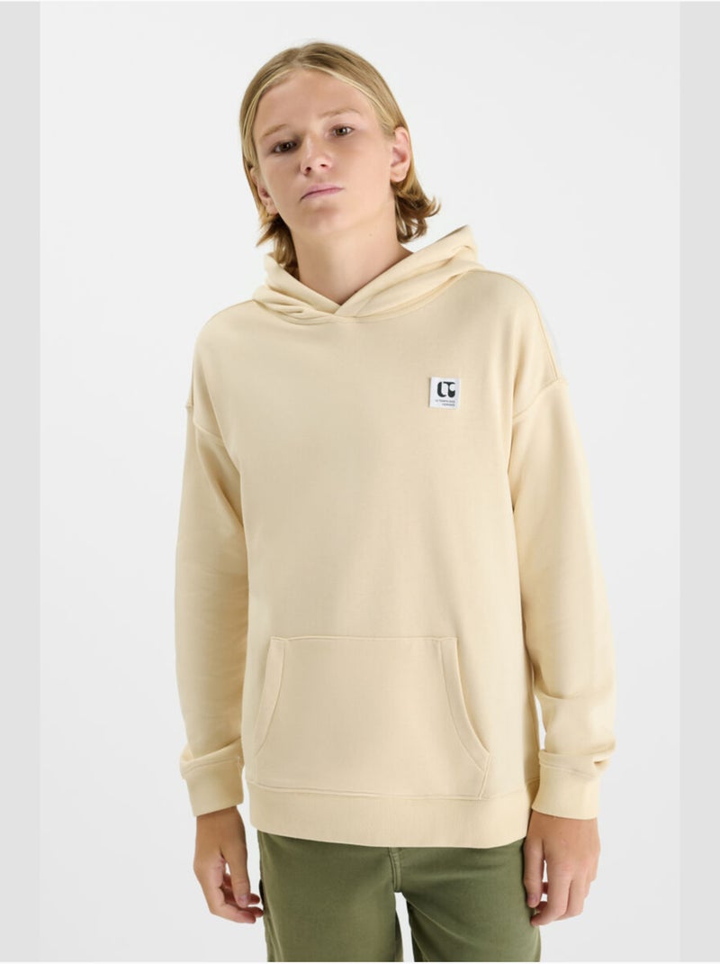 Sweat-Shirt capuche BURGBO 'Le Temps Des Cerises' Beige - Kiabi