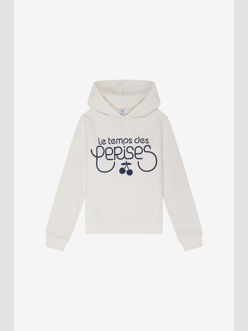 Sweat-Shirt capuche CELIAGI 'Le Temps Des Cerises' Blanc - Kiabi