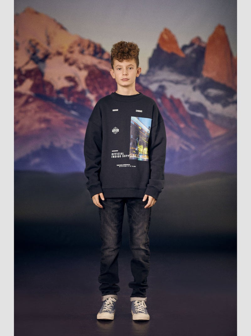Sweat-Shirt capuche COMEBO 'Le Temps Des Cerises' Noir - Kiabi