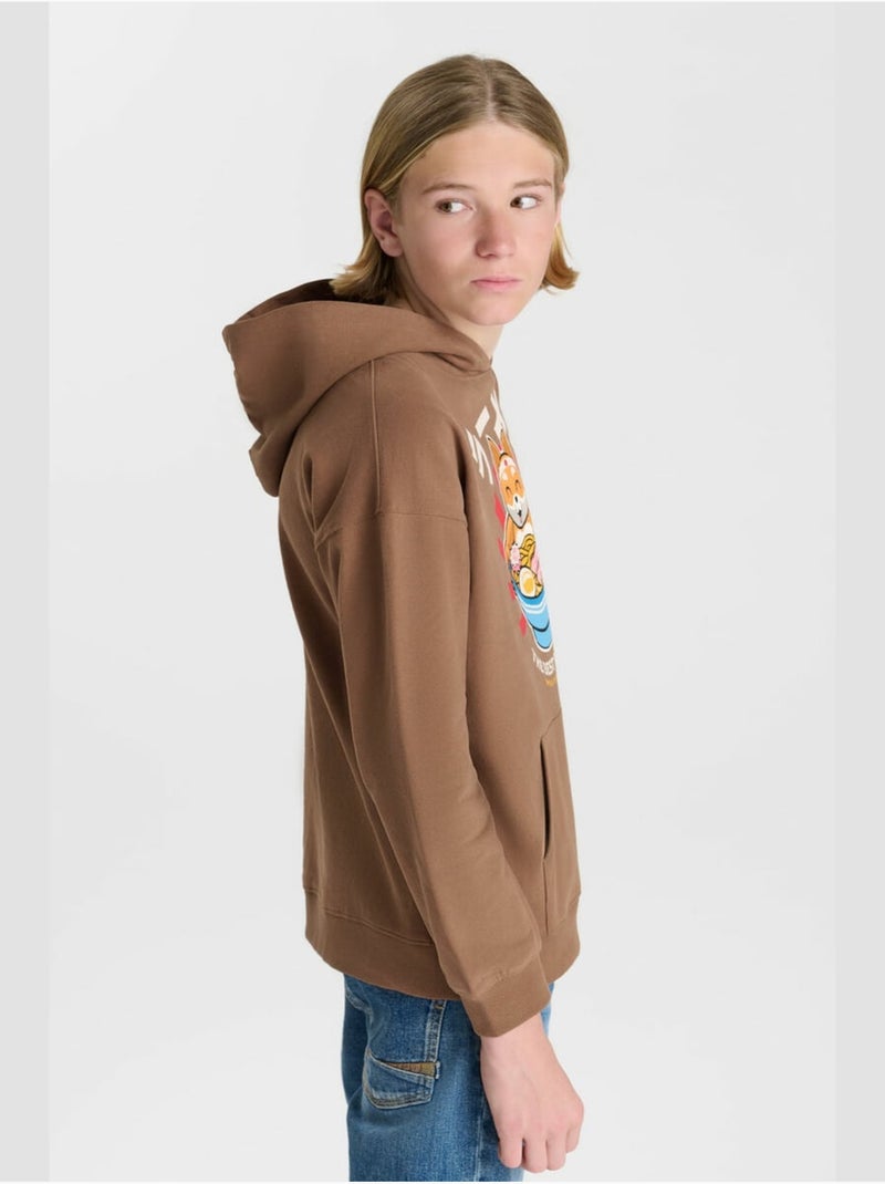 Sweat-shirt capuche darabo 'le temps des cerises' Marron - Kiabi