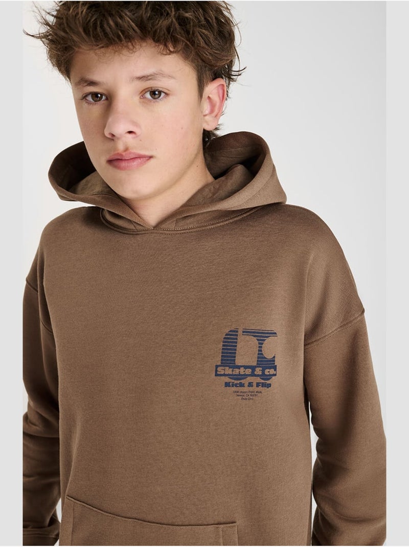Sweat-Shirt capuche DEFEBO 'Le Temps Des Cerises' Marron - Kiabi