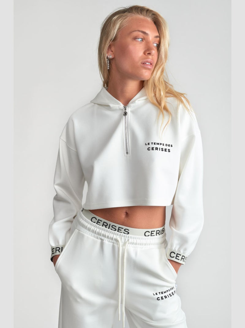 Sweat-Shirt capuche JOIAGI 'Le Temps Des Cerises' Blanc - Kiabi