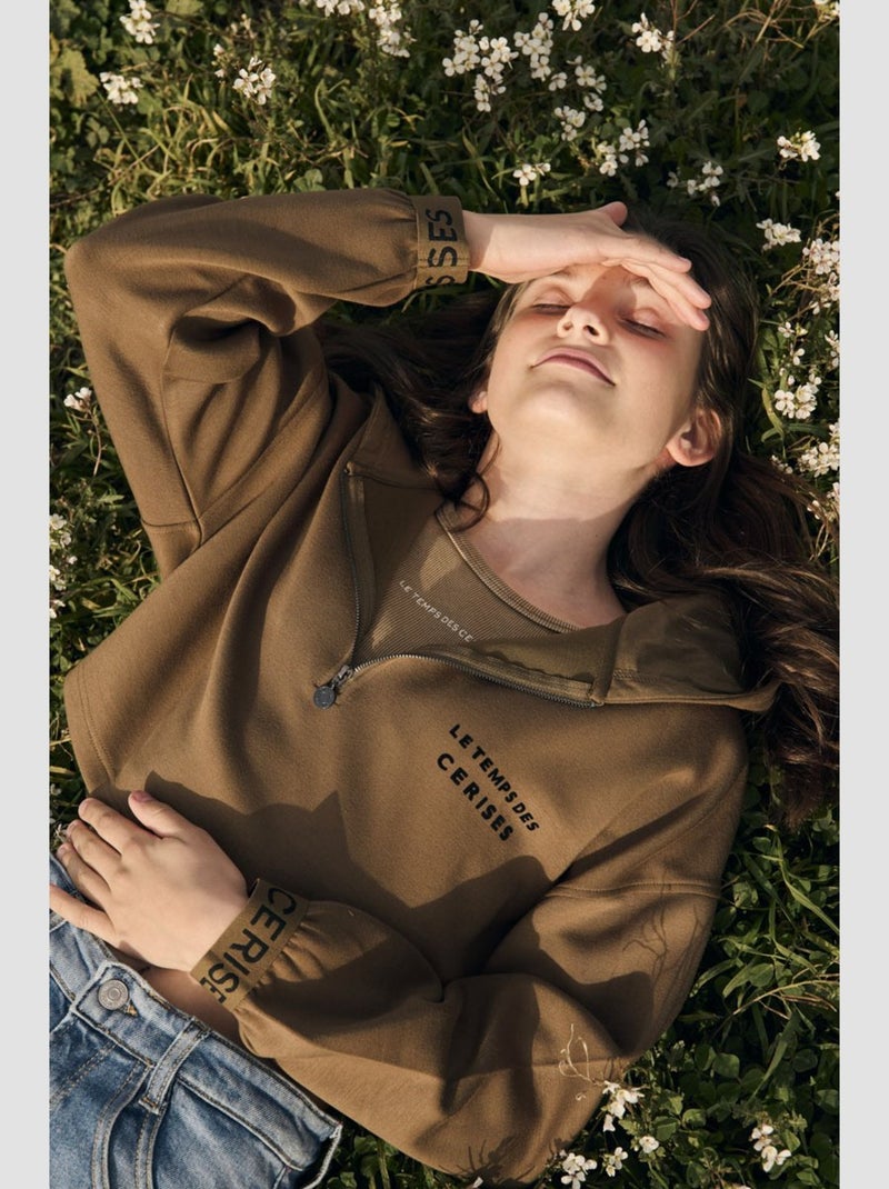 Sweat-Shirt capuche JOIAGI 'Le Temps Des Cerises' Marron - Kiabi
