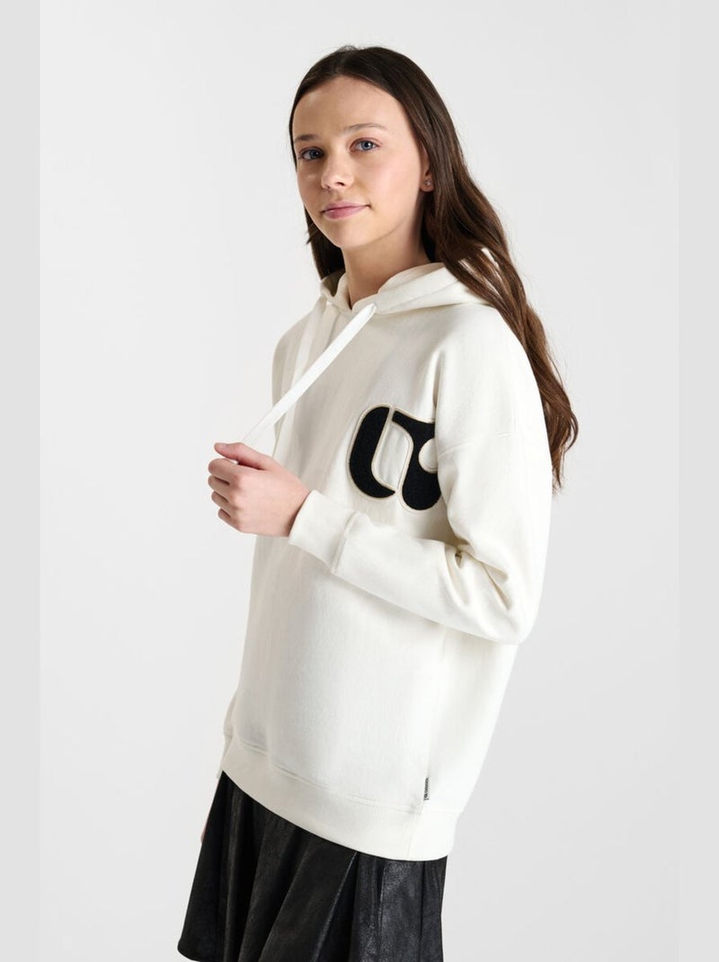 Sweat-Shirt capuche KEIRAGI 'Le Temps Des Cerises' Blanc - Kiabi