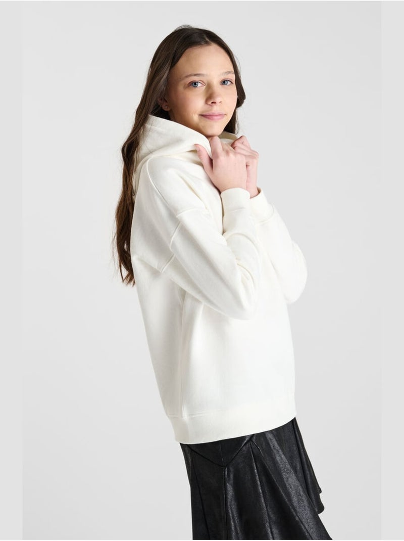 Sweat-Shirt capuche KEIRAGI 'Le Temps Des Cerises' Blanc - Kiabi