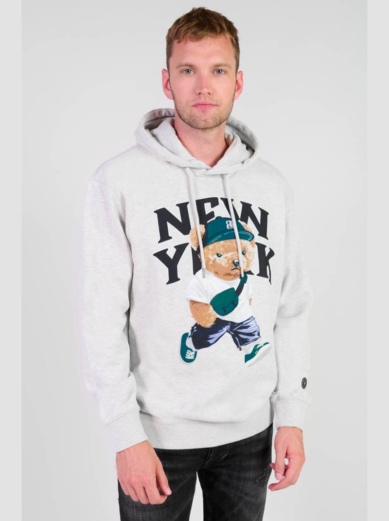 Sweat-Shirt capuche LAM 'Le Temps Des Cerises' Gris - Kiabi