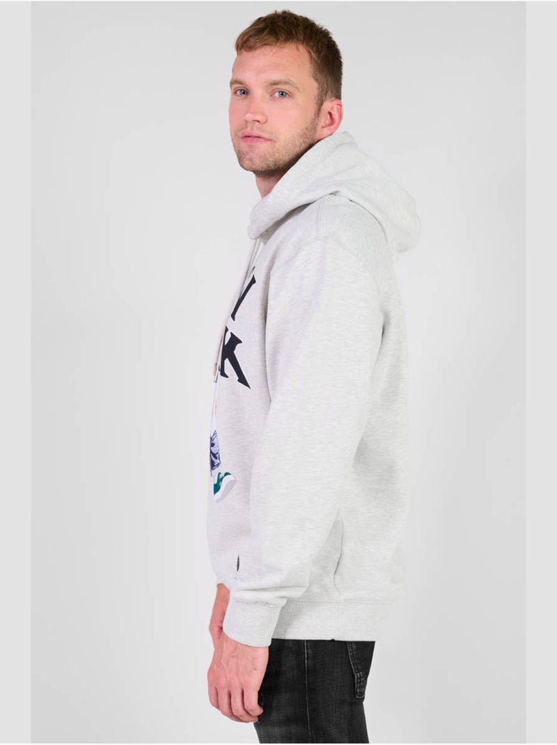 Sweat-shirt capuche lam 'le temps des cerises' Gris - Kiabi