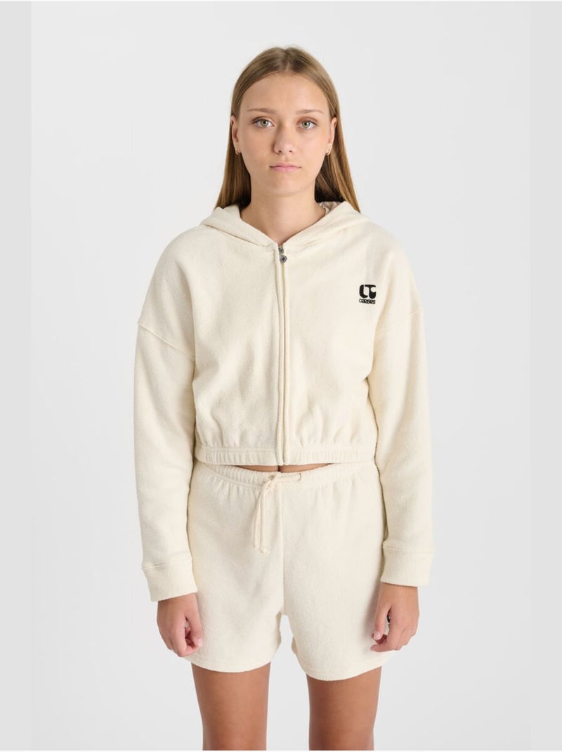 Sweat-shirt capuche mirategi 'le temps des cerises' Blanc - Kiabi