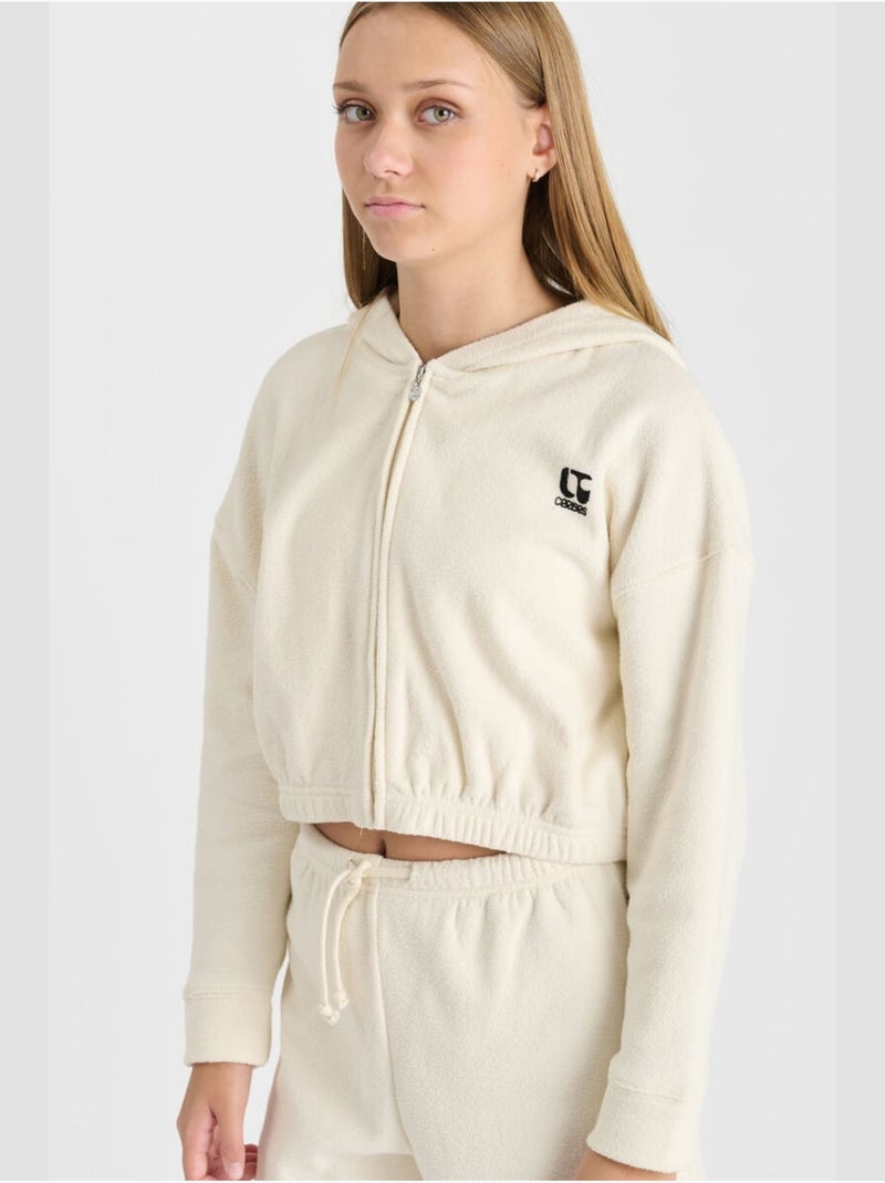 Sweat-shirt capuche mirategi 'le temps des cerises' Blanc - Kiabi