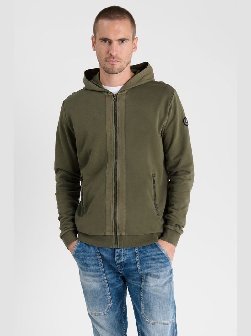 Sweat-Shirt capuche REFA 'Le Temps Des Cerises' Kaki - Kiabi
