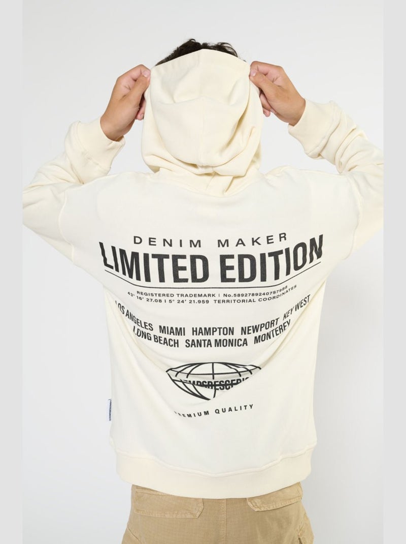 Sweat-Shirt capuche RULBO 'Le Temps Des Cerises' Beige - Kiabi