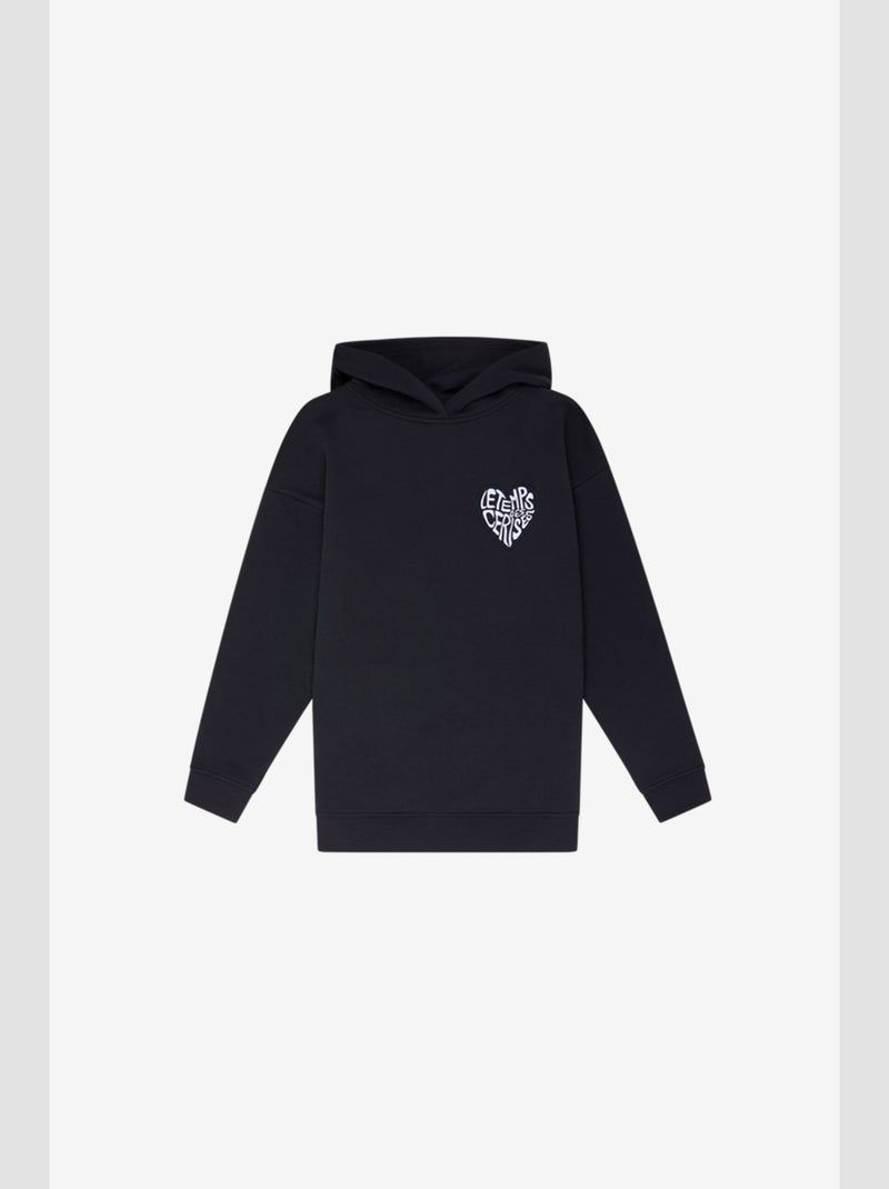Sweat-Shirt capuche SAMIGI 'Le Temps Des Cerises' Noir - Kiabi