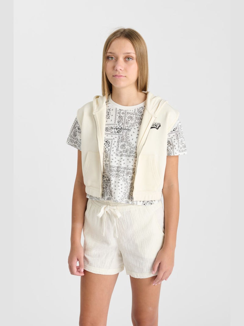 Sweat-Shirt capuche SOULAGI 'Le Temps Des Cerises' Blanc - Kiabi