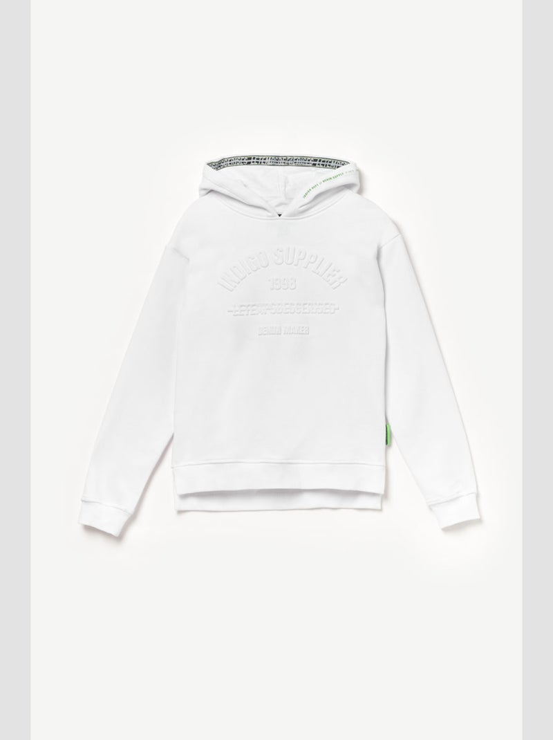 Sweat-Shirt capuche SPYBO 'Le Temps Des Cerises' Blanc - Kiabi
