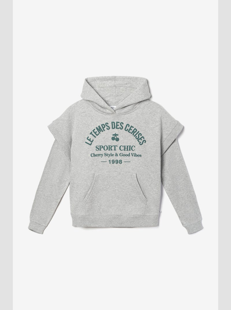 Sweat-Shirt capuche STEFFYGI 'Le Temps Des Cerises' Gris - Kiabi