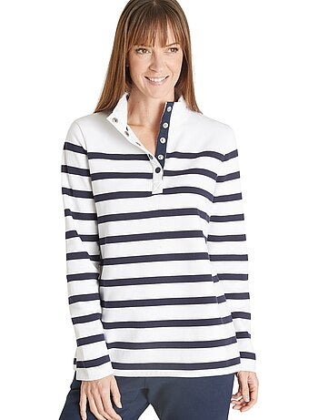 Sweat-shirt col montant rayé - DAXON