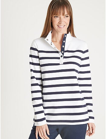 Sweat-shirt col montant rayé - DAXON