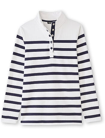 Sweat-shirt col montant rayé - DAXON