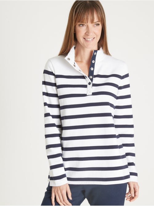 Sweat-shirt col montant rayé - DAXON - Kiabi