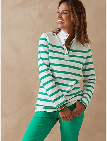 Sweat-shirt col montant rayé - DAXON