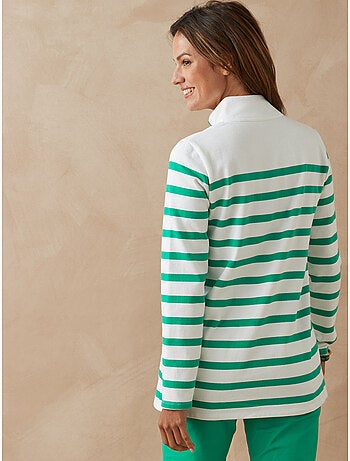 Sweat-shirt col montant rayé - DAXON