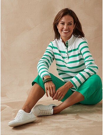 Sweat-shirt col montant rayé - DAXON