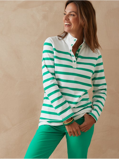 Sweat-shirt col montant rayé - DAXON - Kiabi