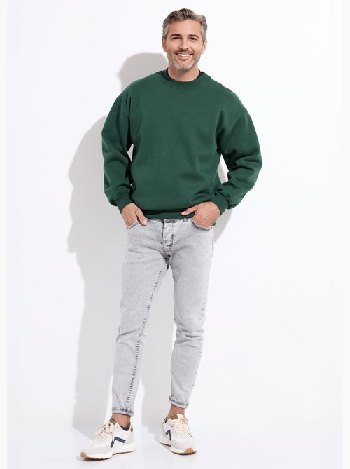 Sweat shirt col rond, détails bord cotes - AFIBEL - Kiabi